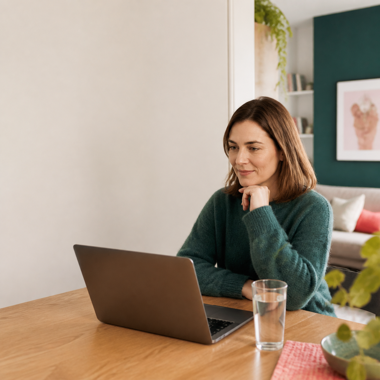 A patient preparing for a telehealth appointment at home