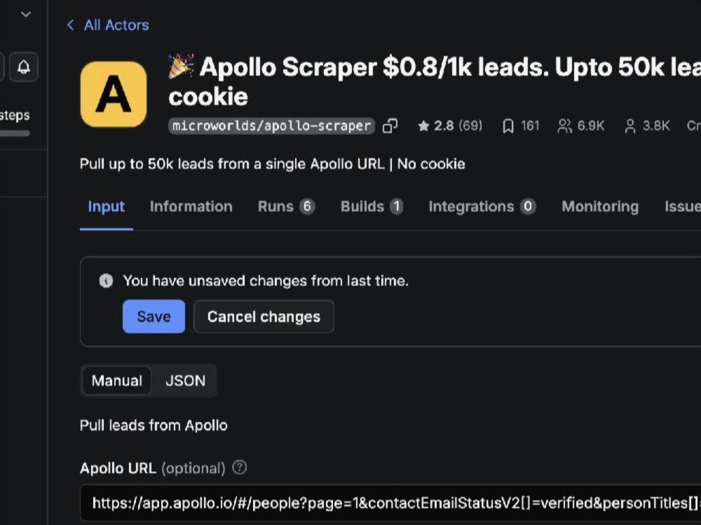 Automated email and lead scraping workflow